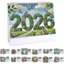 (Style B) 2026 DIY Diamond Painting Desk Calendar with To-Do List | Creative Flip Calendar for Home & Office | Gift for Christmas, Birthday