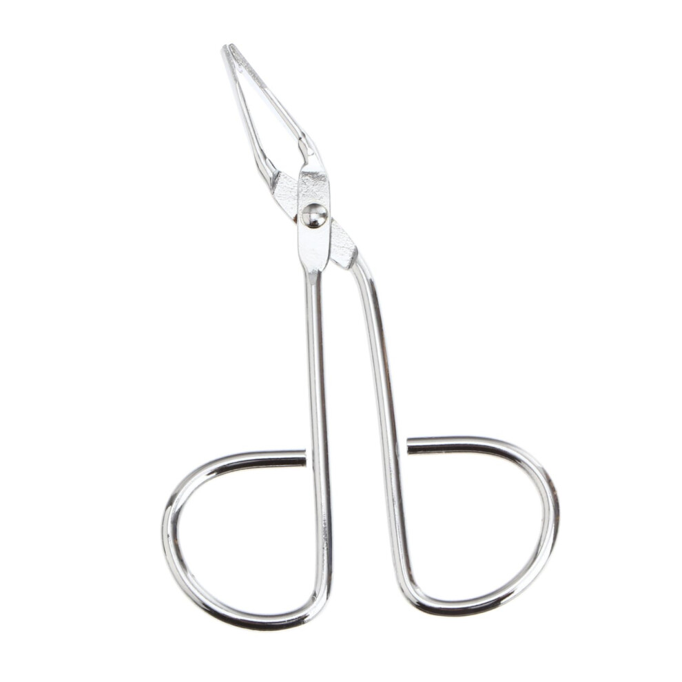 Silver Stainless Steel Slanted Eyebrow Tweezers Precision Tip For Brow And Facial Hair Removal