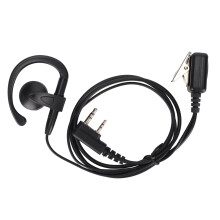 Căști cu microfon în formă de G cu funcție PTT, microfon PTT cu 2 pini pentru radio bidirecțional Kenwood Baofeng, căști cu microfon pentru