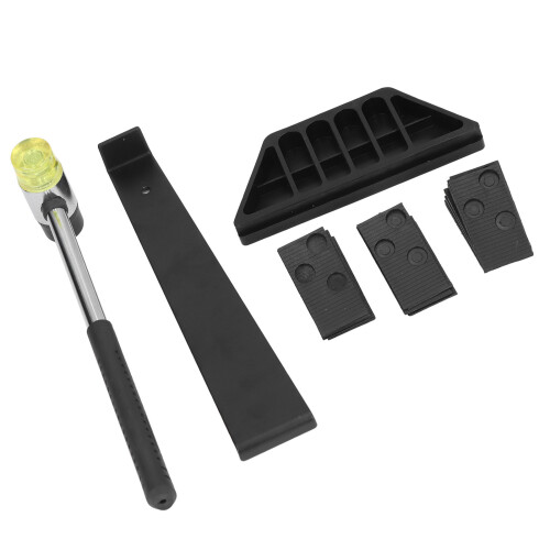 Comprehensive Floor Fitting System, Double Faced Mallet and Pull Bar Assembly, Tapping Block with Non-Slip Rubber Grip, Vibration Absorbing Flooring 2