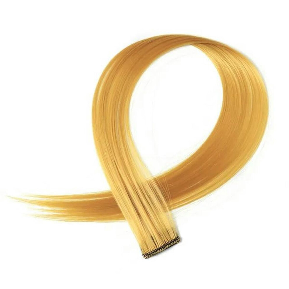 Colorful Highlight Synthetic Hair Extensions with Clips Rainbow Straight ClipIn Wigs 50cm For Women Kids