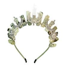 (grape stone) Photography Metal Natural Quartz Headband Baroque Style Hair Hoop Bride Woman Spring Summer Wedding Party Headwear