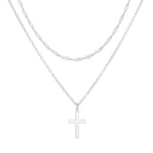 (Silver) Elegant Chain Necklace Stylish Neck Jewelry Pendant Necklace Copper Texture Neckchain Suitable for Various Occasion