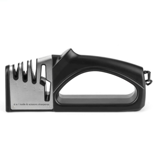 Knife Sharpener 4 Stage Precision Manual Sharpener for Kitchen Knives and Scissors