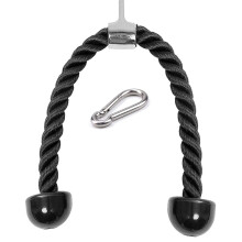 Tricep Push Pull Down Rope For Multi Gym Cable Attachment Fitness Rope With Snap Hook Carabiner 1/2 Inch Diameter Nylon
