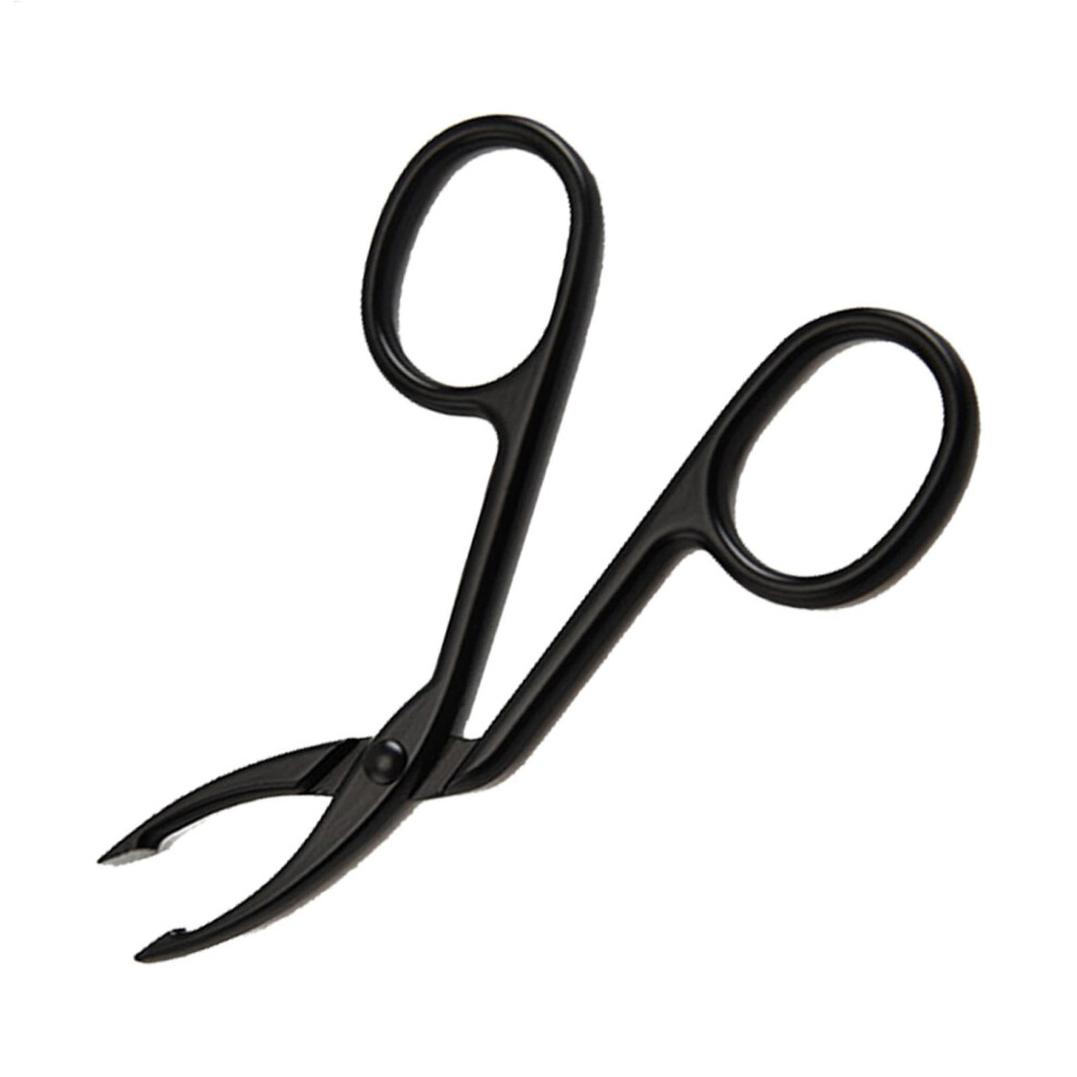 Black Eyebrow Tweezers With Slanted Tip And Precision Scissors, Stainless Steel Nonslip Grooming Set