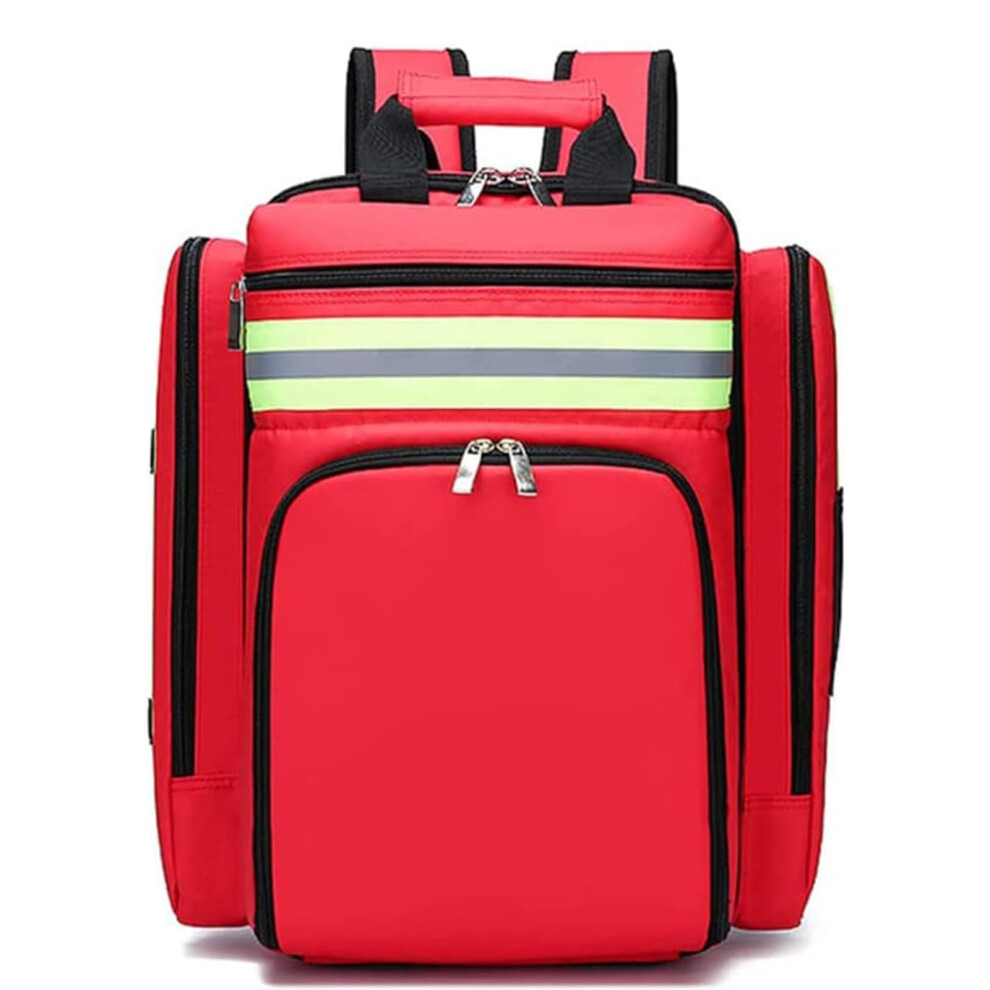 First Aid Kit Bag Waterproof Oxford Fabric Emergency Medical Backpack with Multiple Storage Pockets Red
