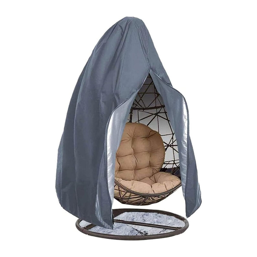 Hanging Chair Cover 210D Oxford Fabric Drawstring Tarpaulin For Hanging Basket Swing Chair 190 X 115 Cm Grey 9187378528228