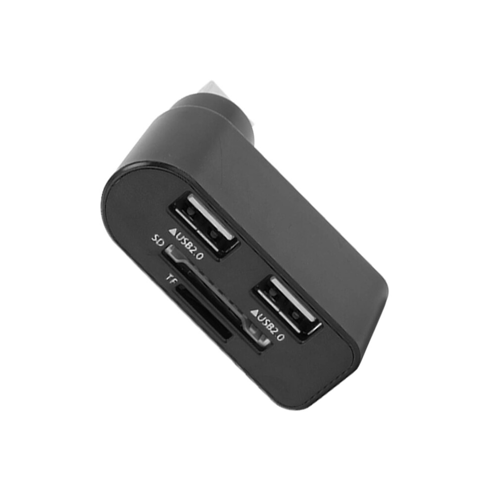 2 Port Usb 2.0 Hub With Memory Card Reader, Compact Black 9371377087415