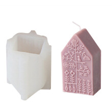 (Z Style) Flower Leaves Pattern Cube Candle Molds Totem House Silicones Mould Casting Mould Plaster Making Tool Home Decorations
