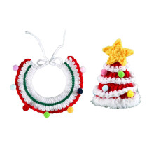 (Red) Knit Christmas Santa Hat for Dog Cats Bandanas Holiday Costume for Small Medium Puppy Adjustable Pet Santa Cap Headpiece Red