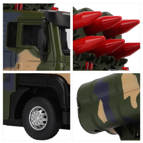 Military Missile Vehicle Model 1:50 Alloy Pull Back Toy with Lights 2