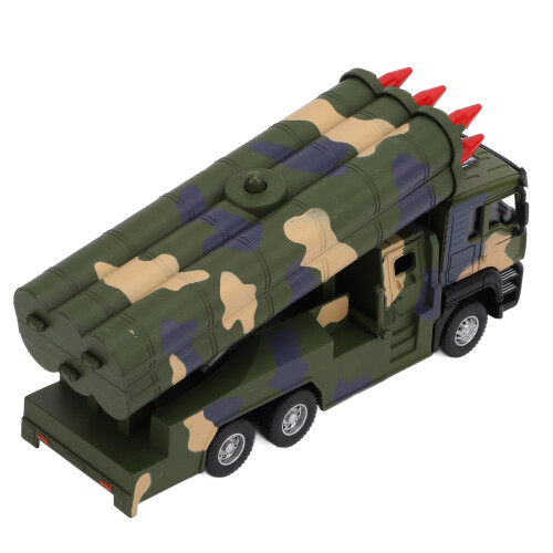 Military Missile Vehicle Model 1:50 Alloy Pull Back Toy with Lights