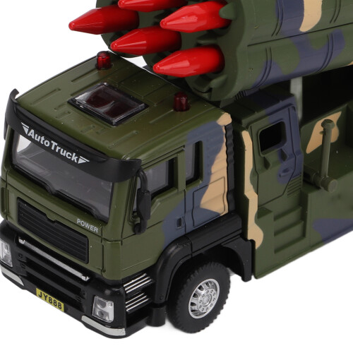 Military Missile Vehicle Model 1:50 Alloy Pull Back Toy with Lights 1