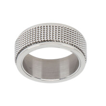 Herren 8MM Titanstahl Spinner-Ring Silber Geräuschlos Größe 9 59,8mm