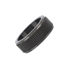 8MM Titaniumstahl Spinner-Ring, geräuschlos, schwarz, 57mm / 2,2 Zoll