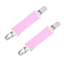 Clamps Stainless Steel Elastic Kids Clips For Clothes And Gloves, 4 Pack Black And Pink