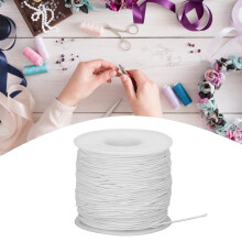 Elastisches Polyester-Garn 100m DIY Schmuck Schnur Weiß für Perlenarbeit & Basteln
