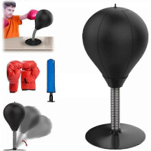 (Pure Black) Boxing Punching Bag Stress Relief Speed Training Punching Bag Muay Tai Exercise Suction Tab