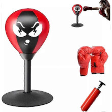 (Red Black) Boxing Punching Bag Stress Relief Speed Training Punching Bag Muay Tai Exercise Suction Tab