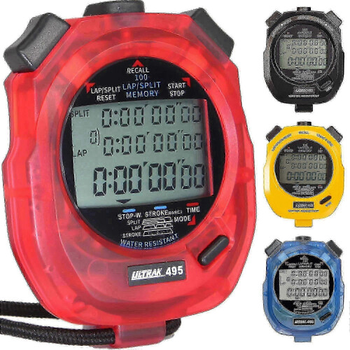 (Yellow) Professional Dual Split Stopwatch for Track Events 495-100