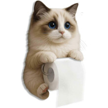 (B) Cat Paper Holder, Funny 3D Cats Paper Towel Holder, Cute Decorative Toilet Paper Holder Wall Mount for Bathroom Kitchen, Unique Cats Lover Gifts