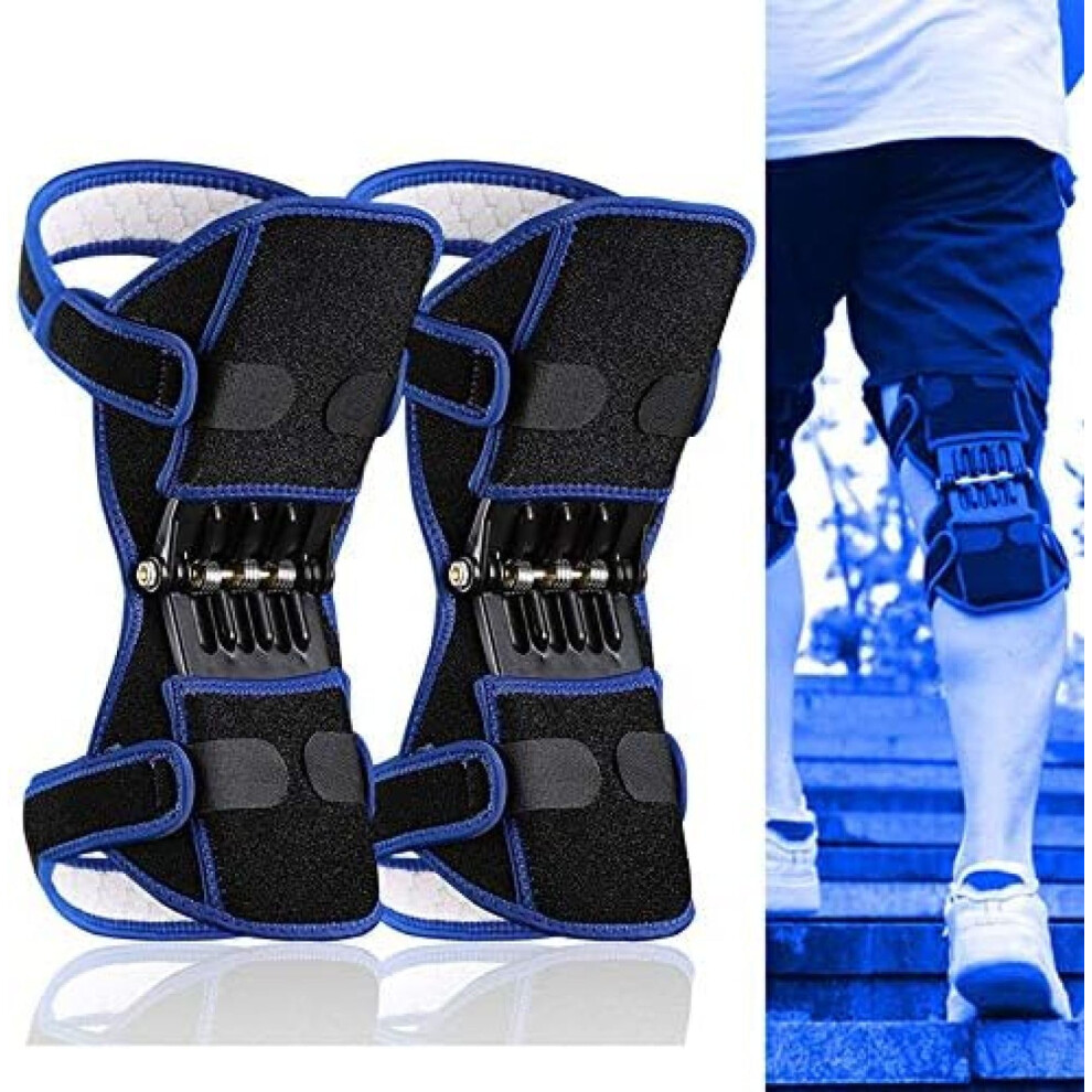 Knee Support Brace with Powerful Lifting and Adjustable Spring Pads for Hiking and Joint Protection
