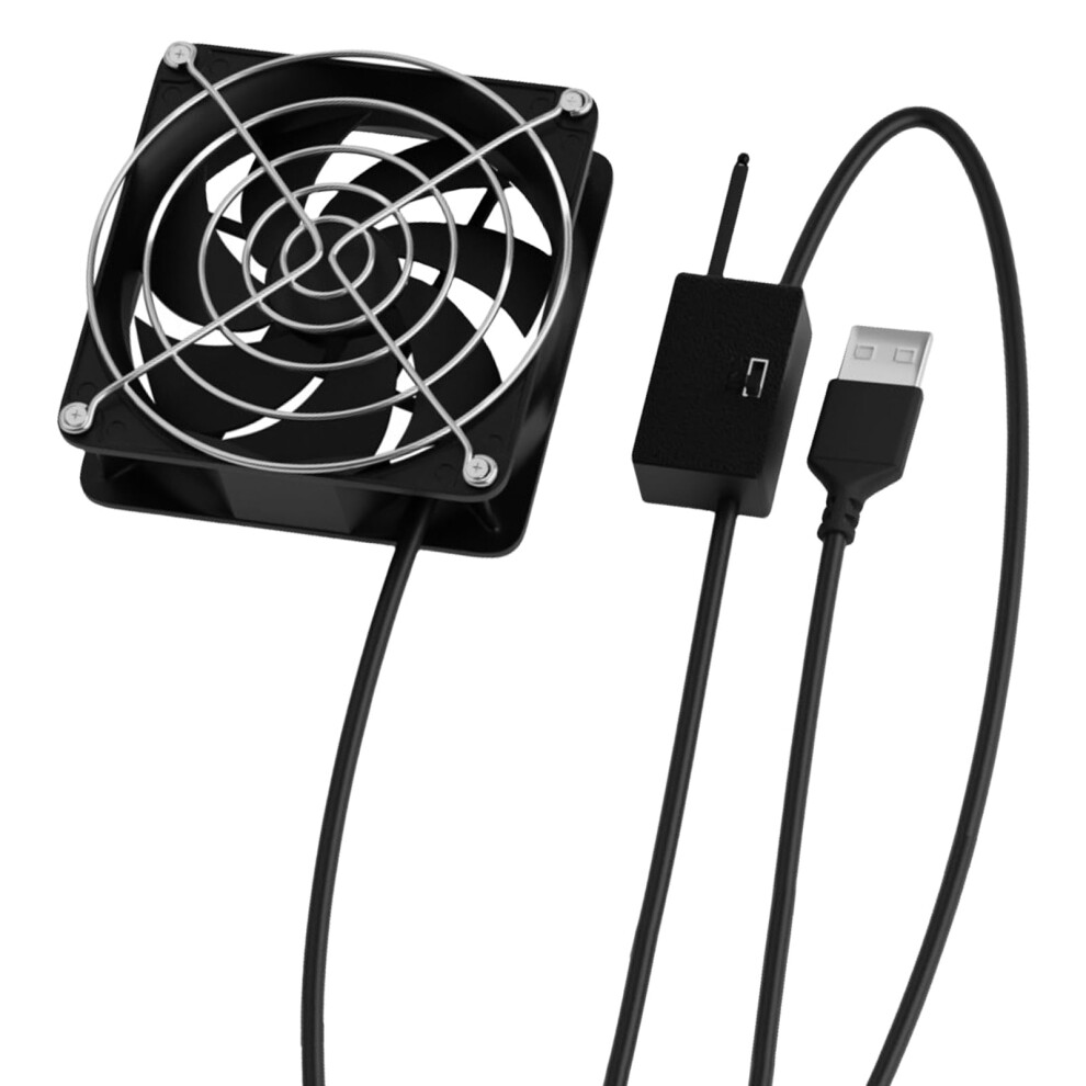 Usb 5V Powered 8Cm Cooling Fan With Temperature Control For Routers And Consoles Electronics Cooling Starts At 30C 9382693476708