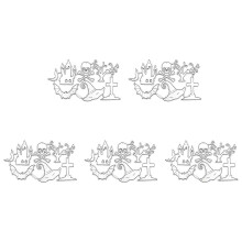 (JH060312) 5 Pcs Halloween Die Cuts Ghosted Cutting Dies Embossings Stencils Metal Template Molds for Scrapbooking Decorations