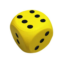 (Yellow) 15cm Soft Sponge Dices For Family Game School Game Educational Dices Toy Indoor Outdoor Foam Dices with Rounded Edges  Yellow