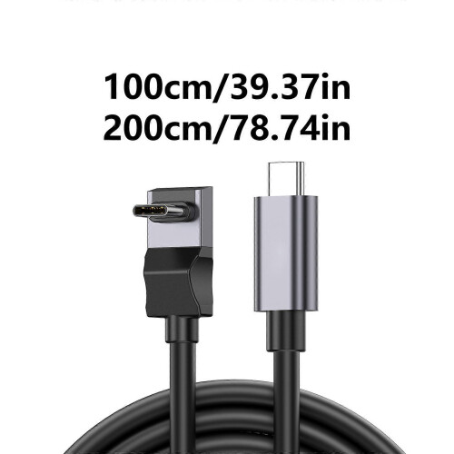 (2m) USB C to USB C 3.2 Gen2 Cable 10Gbps Data Sync 100W Fast Charging 90 Degree for Switches and More 2