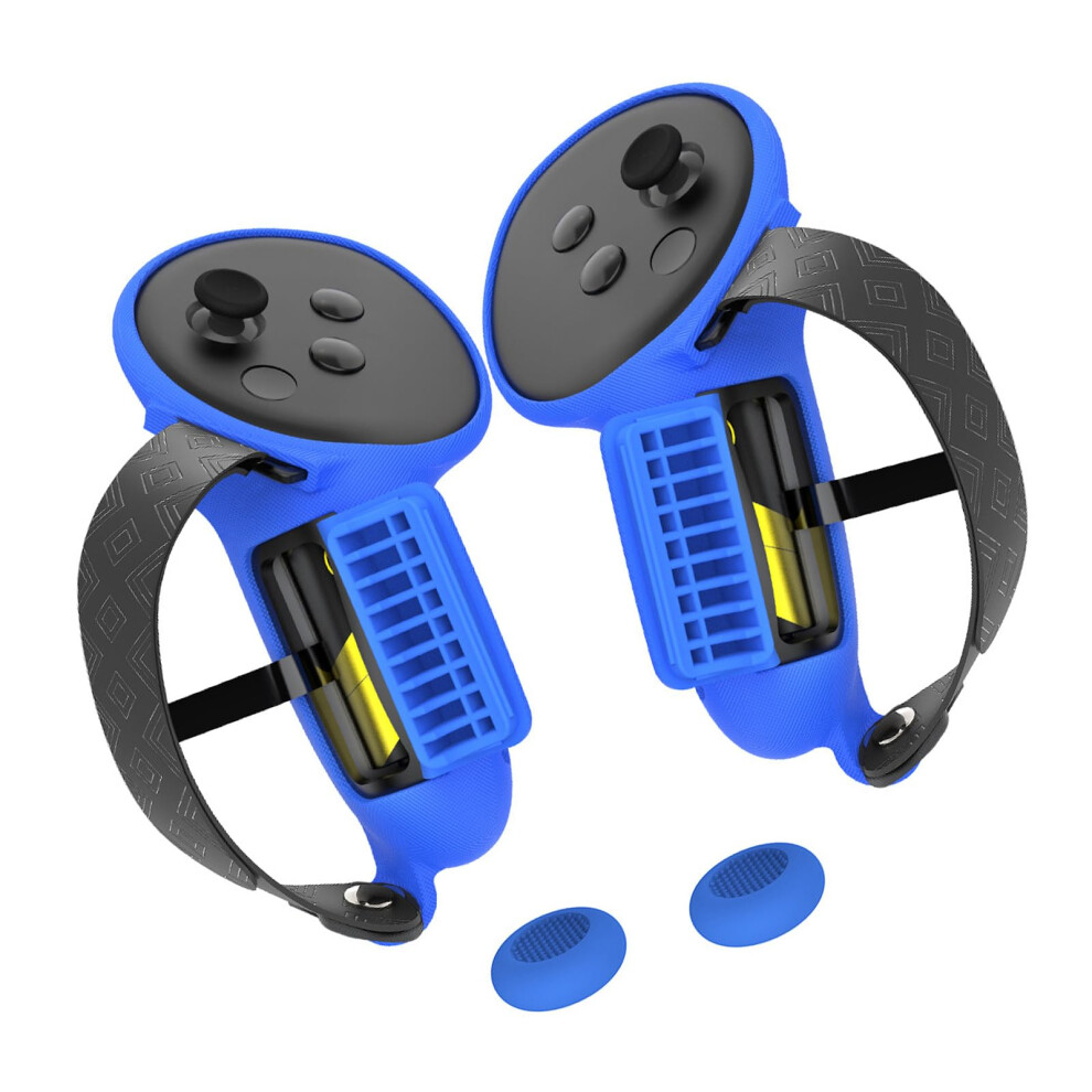 Silicone Antislip Grip Protective Controller Covers For Quest 3S Vr Gaming Blue 9187378528938