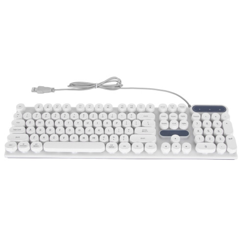 Round Keycap Waterproof Gaming Keyboard with 104 Keys & Backlit USB 1
