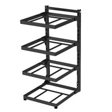 MultiLayer Kitchen Storage Rack UnderSink Organizer, 3Tier Adjustable Shelves, Stainless Steel, Black Cabinet Storage