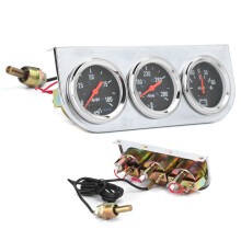 2in 12V Universal Gauge Set Water Temp Oil Pressure AMP Meter