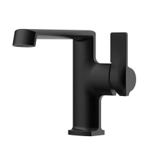 Waterfall Bathroom Sink Faucet Brass Single Hole Mixer Tap with Hot and Cold Water Grey Chrome