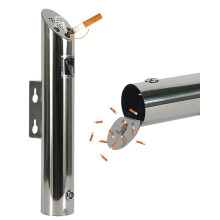 Wall Mounted Metal Ashtray Lockable Cigarette Bin For Pub Office Restaurant Bar Outdoor Garden
