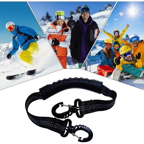 Ski Carrying Strap Adjustable Shoulder Strap Roller Skate Strap For Skiing Ski And Boot Carrying Straps Black 2