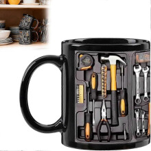 (3PCS) The Mechanic's Toolbox Mug, Realistic Tool Details & Comfortable Handle, 11oz Ceramic Mechanic Toolbox Coffee Cup for Birthday Thanksgiving