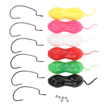 6 Stück 11cm TPR Scheinmäuse Angelköder, Mehrfarbig für Salzwasser