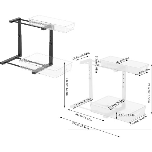 Compact Sink Rack White OneSize Sliding Drawer Kitchen Counter Organizer Sturdy SpaceSaving Home Essentials 1