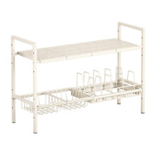 Under Sink Bathroom Storage, Expandable Under Sink Organizer, Double Layer Rack For Pans & Pots, Closet Dish Cabinet