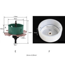 (65X105X3) Downlight Hole Saw Blade with High Precision Cutting Teeth Durable Hex Shank Drill Bit Adapter Bimetal Heavy Duty Steel Multicolor