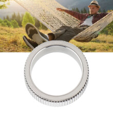 8MM Titanstahl-Spinner-Ring für Männer, geräuschlos, silber, Stressabbau, Größe 10, 62,4 mm