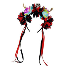 (A) Halloween Colorful Flower Skeleton Hand Skull Headbands Resin Party Hair Accessory For Adults Kids Costume Party Decoration E.