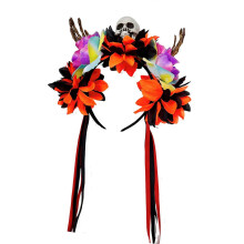 (B) Halloween Colorful Flower Skeleton Hand Skull Headbands Resin Party Hair Accessory For Adults Kids Costume Party Decoration E.