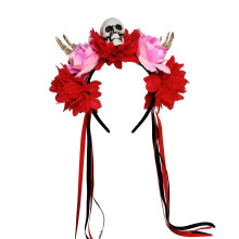 (D) Halloween Colorful Flower Skeleton Hand Skull Headbands Resin Party Hair Accessory For Adults Kids Costume Party Decoration E.