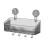 Suction Cup Storage Rack with Adjustable Hook for Bathroom or Kitchen, Transparent Gray, 30x12x10cm 1