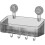 Suction Cup Storage Rack with Adjustable Hook for Bathroom or Kitchen, Transparent Gray, 30x12x10cm 4