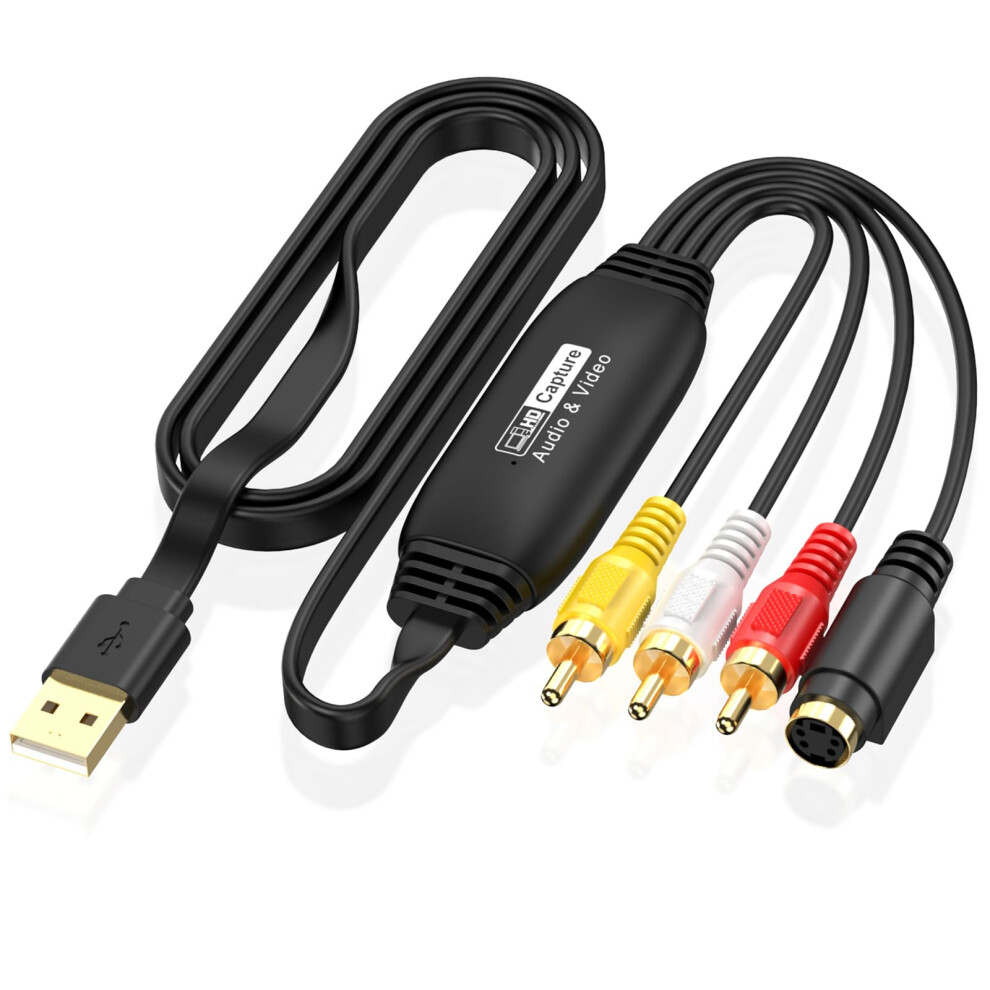Vhs To Digital Converter Usb 2.0 Video Capture Card For Mac/Windows 7 8 10 Convert Analog Mini Dv Hi8 Dvd Vcr 9347817746730